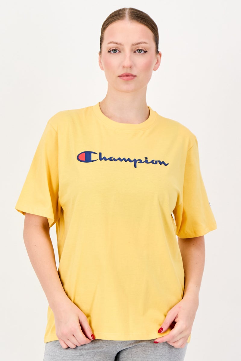 Champion Women Sportswear Fit Short Sleeve Outdoor T-Shirt, Yellow - Image 1